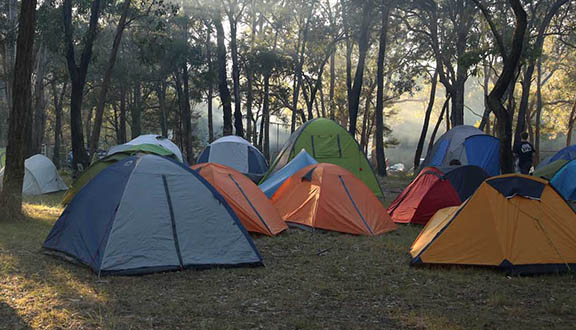Tents pitched