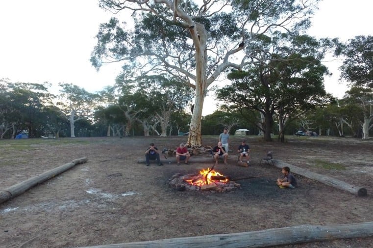 Camp fire in bush